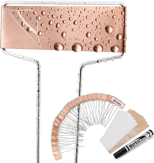 25PCS Copper Metal Plant Tags Plant Labels with 50Pcs Labels, Rainproof PET Film & Permanent Pen, 5 inch Weatherproof Banner Garden Markers, Marking Protection Seedling Signs Nursery Tags