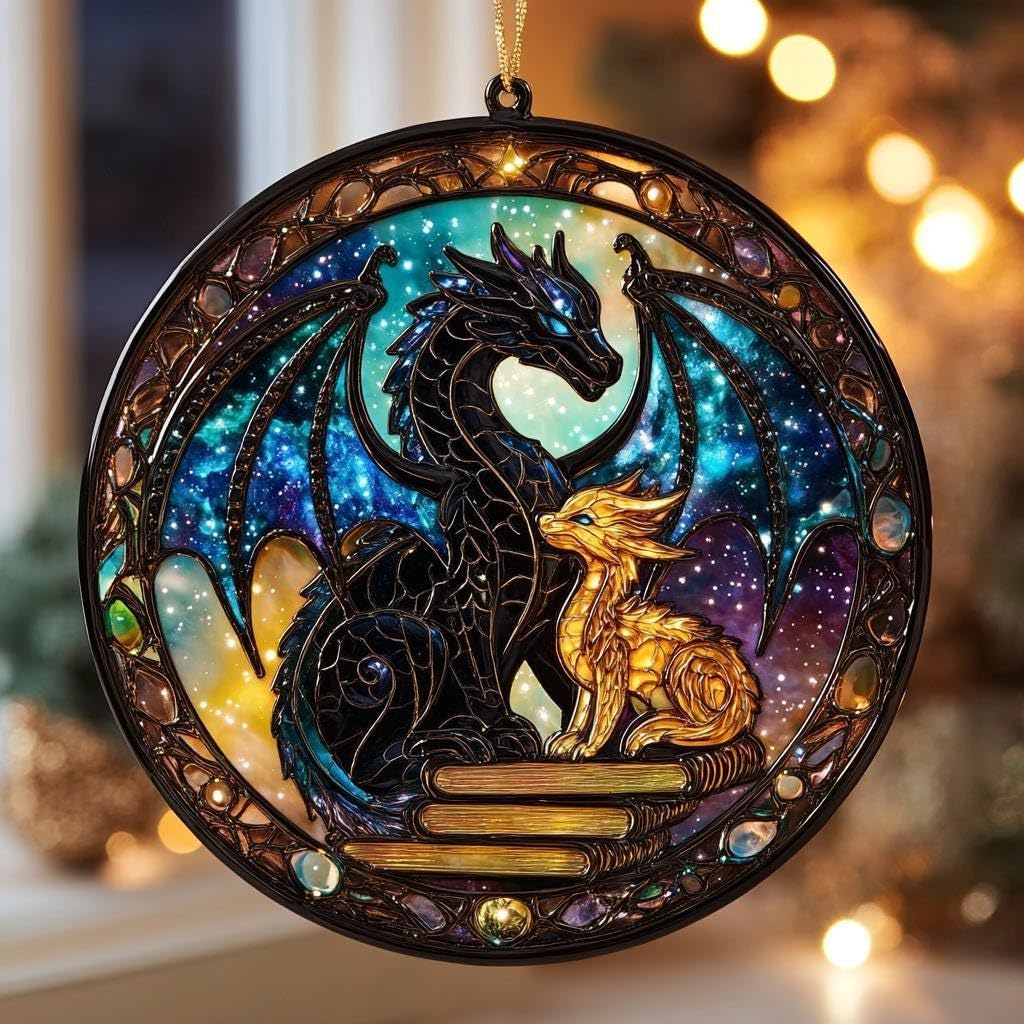 Fantasy Dragon Acrylic Suncatcher Ornament Book Lover Gift Fantasy Fans Decor for Readers