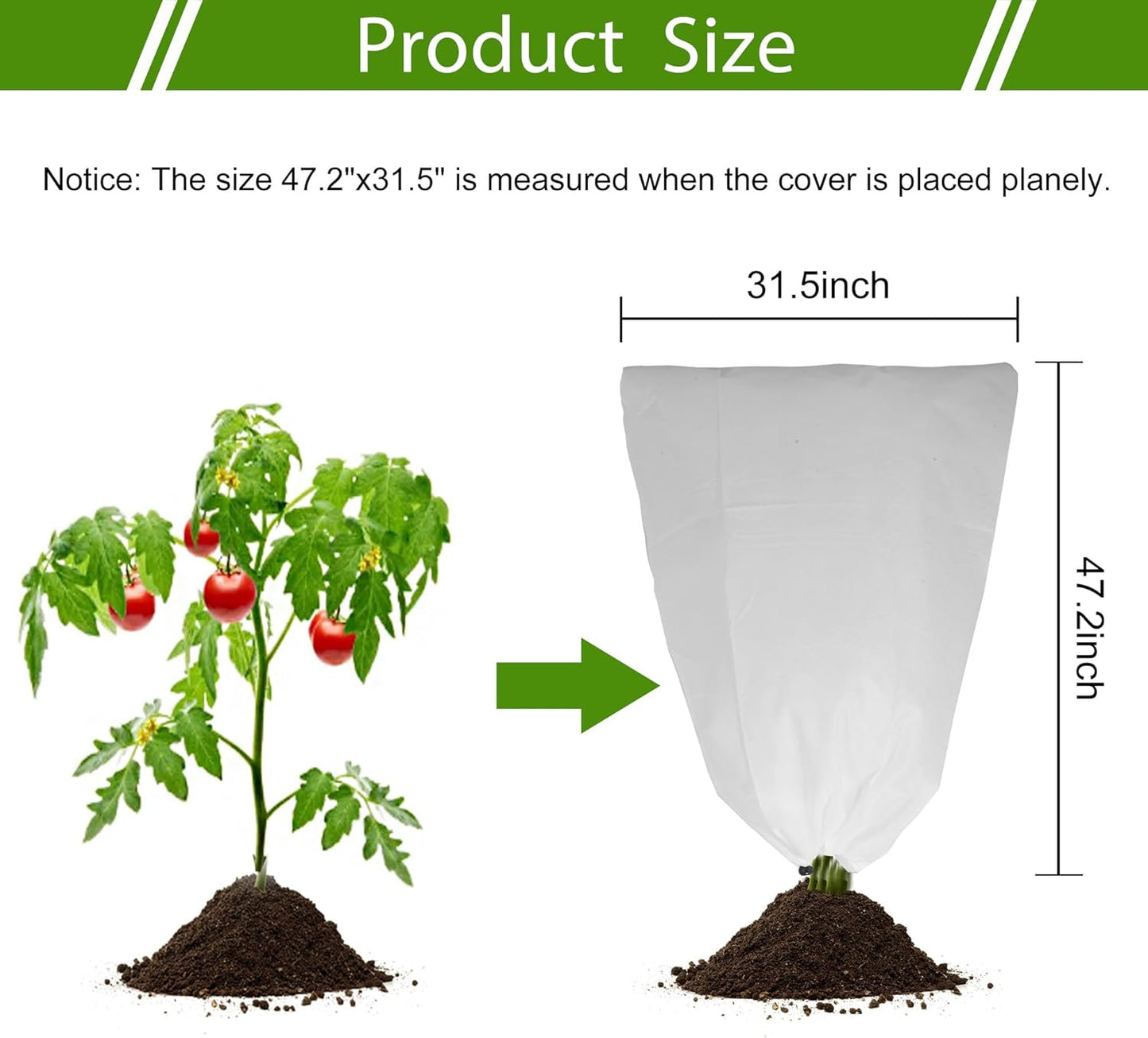 4 Pack Plant Covers Freeze Protection for Winter, 47.2"×31.5" Frost Cloths for Outdoor Plants Cold Weather Blankets with Drawstrings