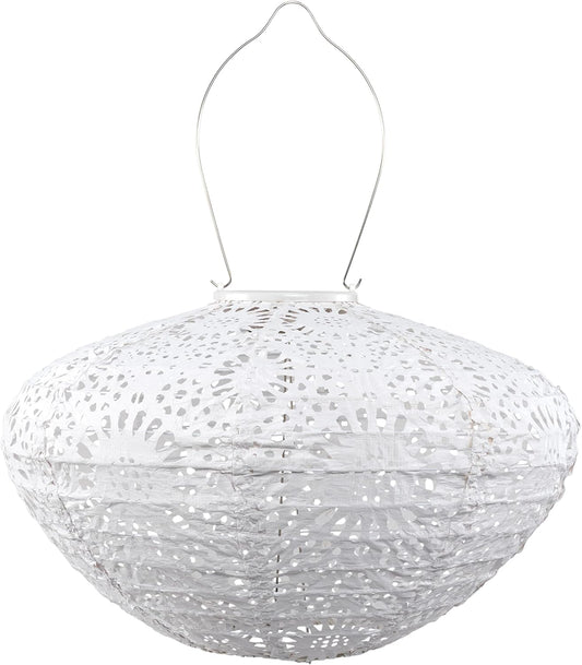 Allsop Soji Stella - Crown Chantilly Lace - 13" Outdoor Solar Latern - White