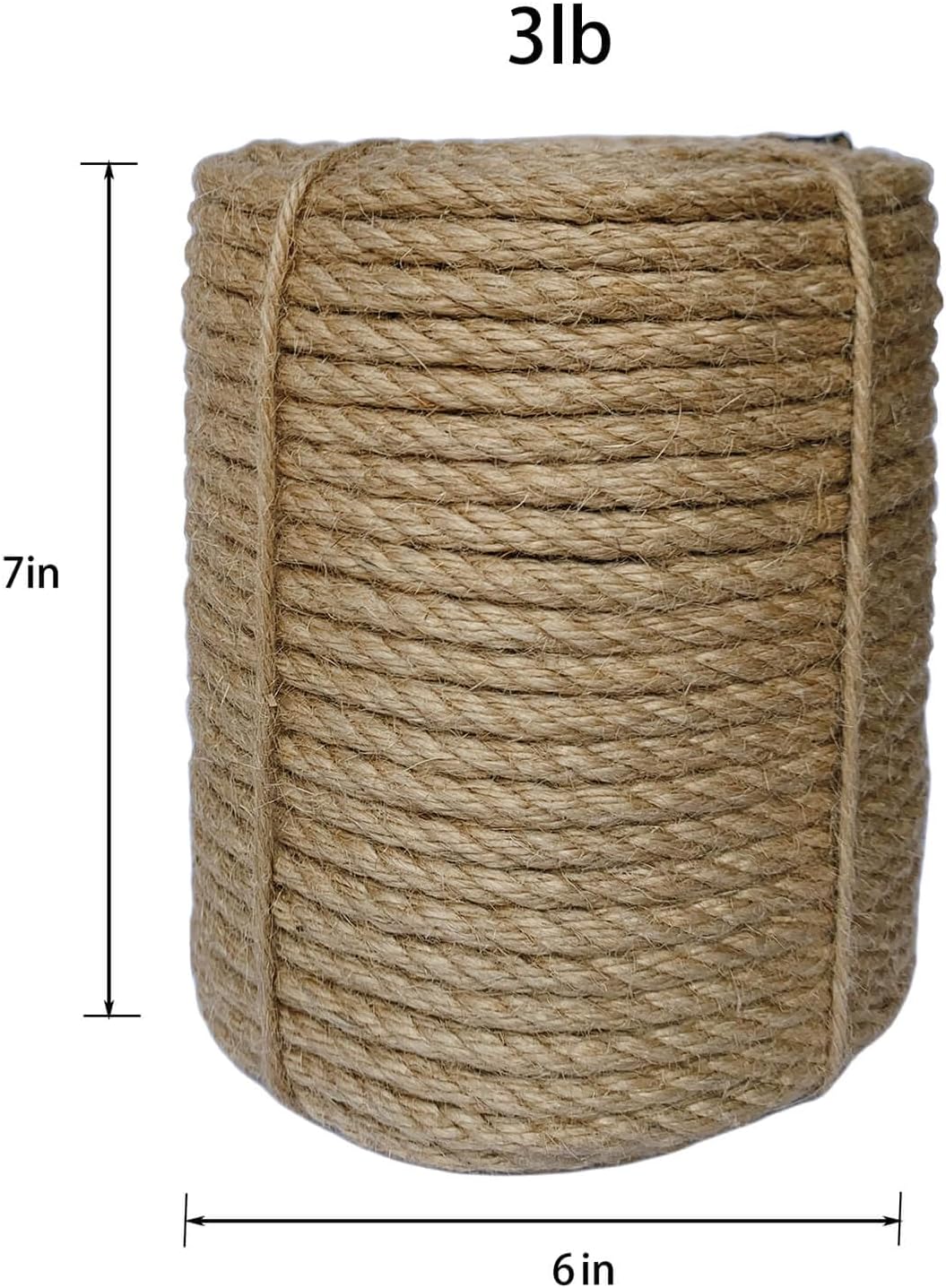 8mm Jute Rope, 164 Feet Braided Heavy Duty Twine, Thick Jute Twine Rope for Cat Scratch Post, Craft,DIY Artwork, Bundling, Home Decor, Gardening Applications (8MM 164FT)