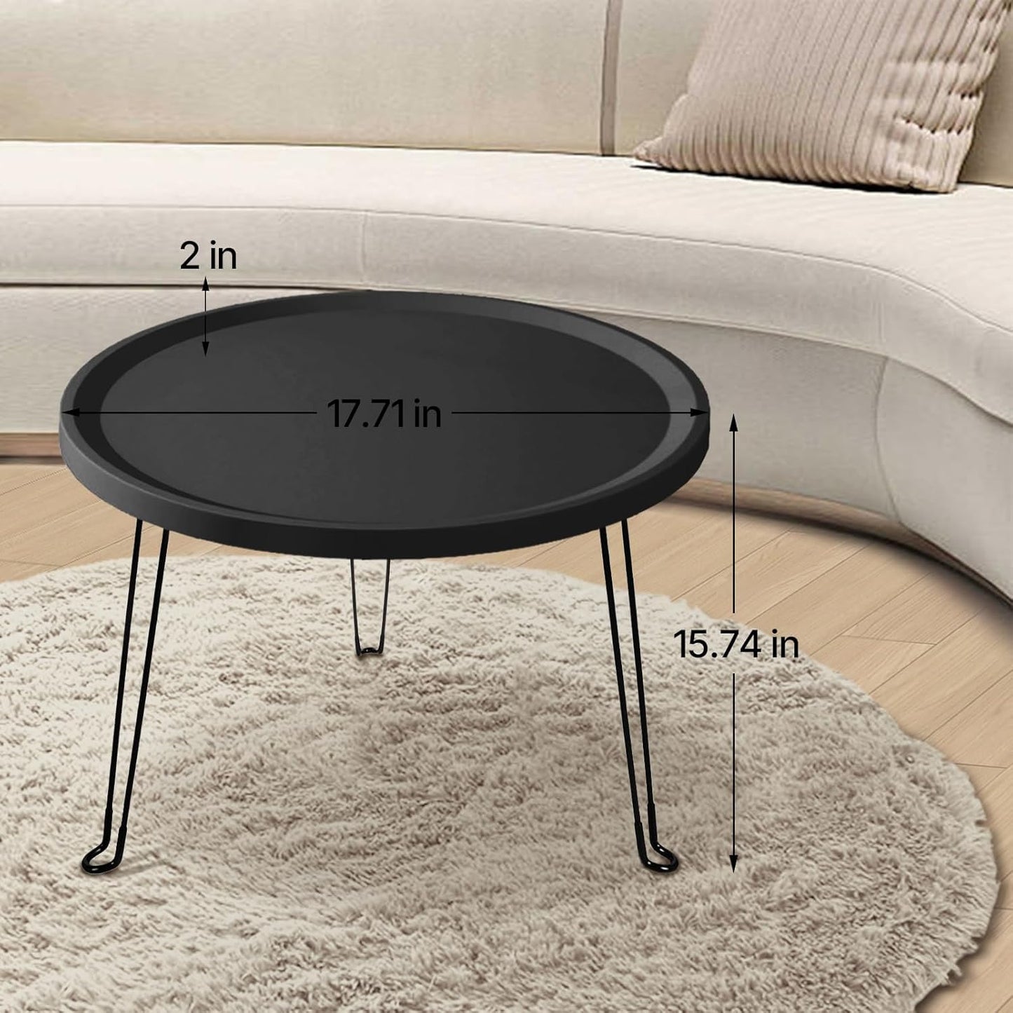 Home or Outdoor Multi-Functional Folding Portable Space-Saving Table (Black)