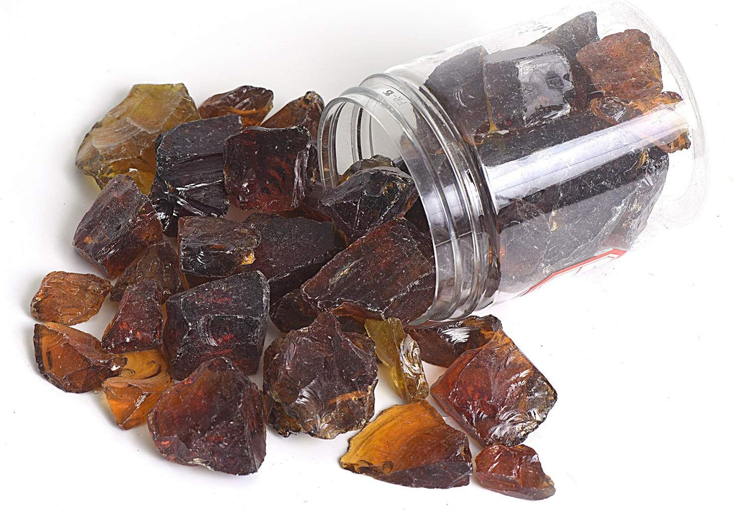 High Luster Reflective Fire Glass Gravel,Fire Gems,Fire Drops,Fire Glass Pebbles Stones Beads Chips for Fire Pit Fish Tank Aquarium Garden,1-2cm,540g/1.19lb (Amber)