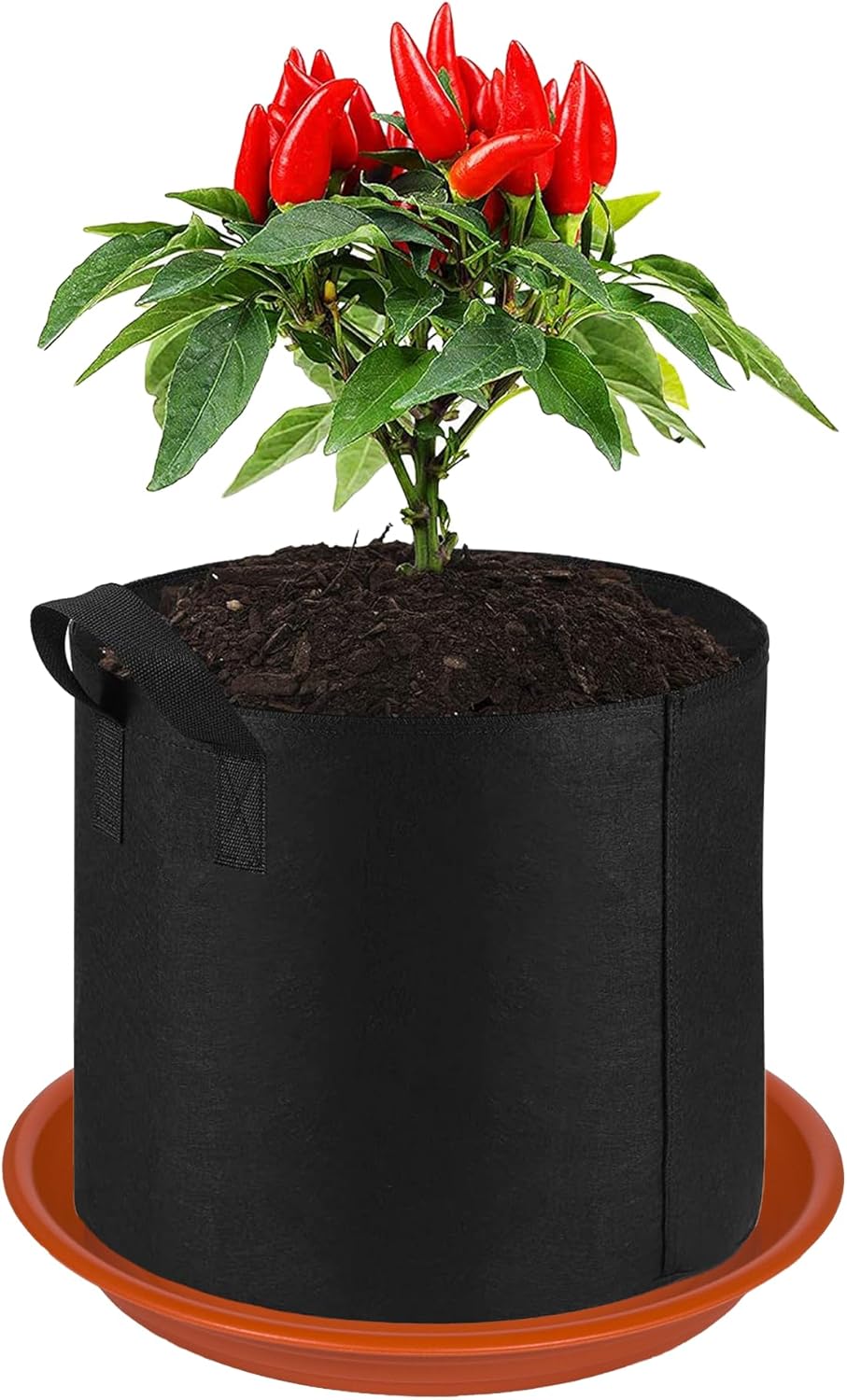 2 Pack Plant Saucer Drip Tray 13 14 inch, Large Plastic Flower Planter Saucers and Drip Trays for Indoors Outdoors, Heavy Durable Plant Plate Water Catcher (14", Terracotta)