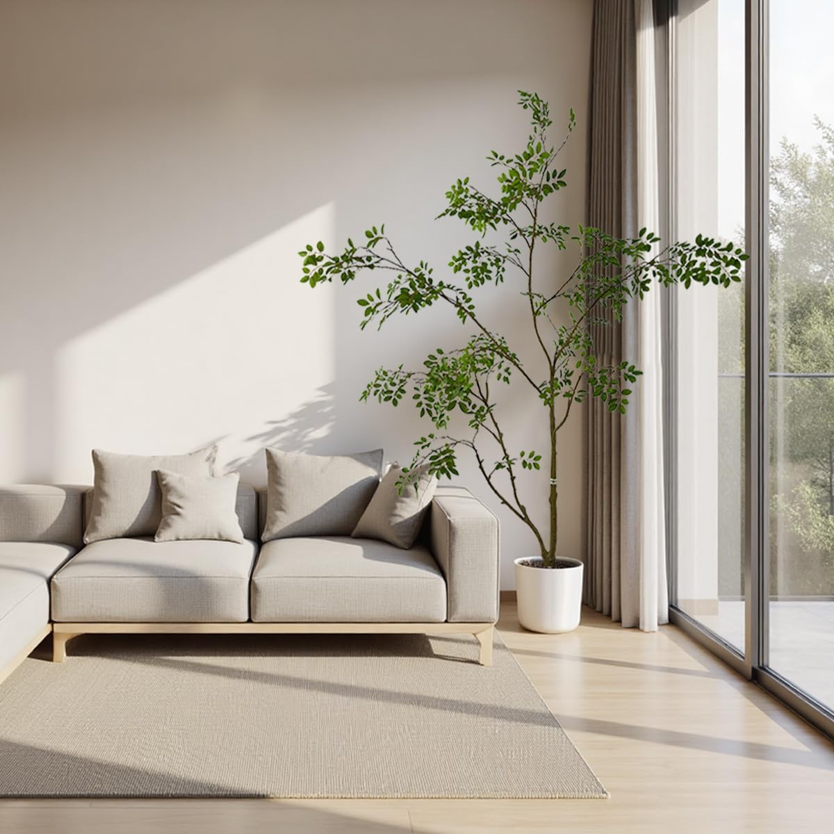 Artificial Elm Tree Faux Elm Tree 7ft Tall Fake Plant in Pot Fake Silk Tree Faux Plants Indoor