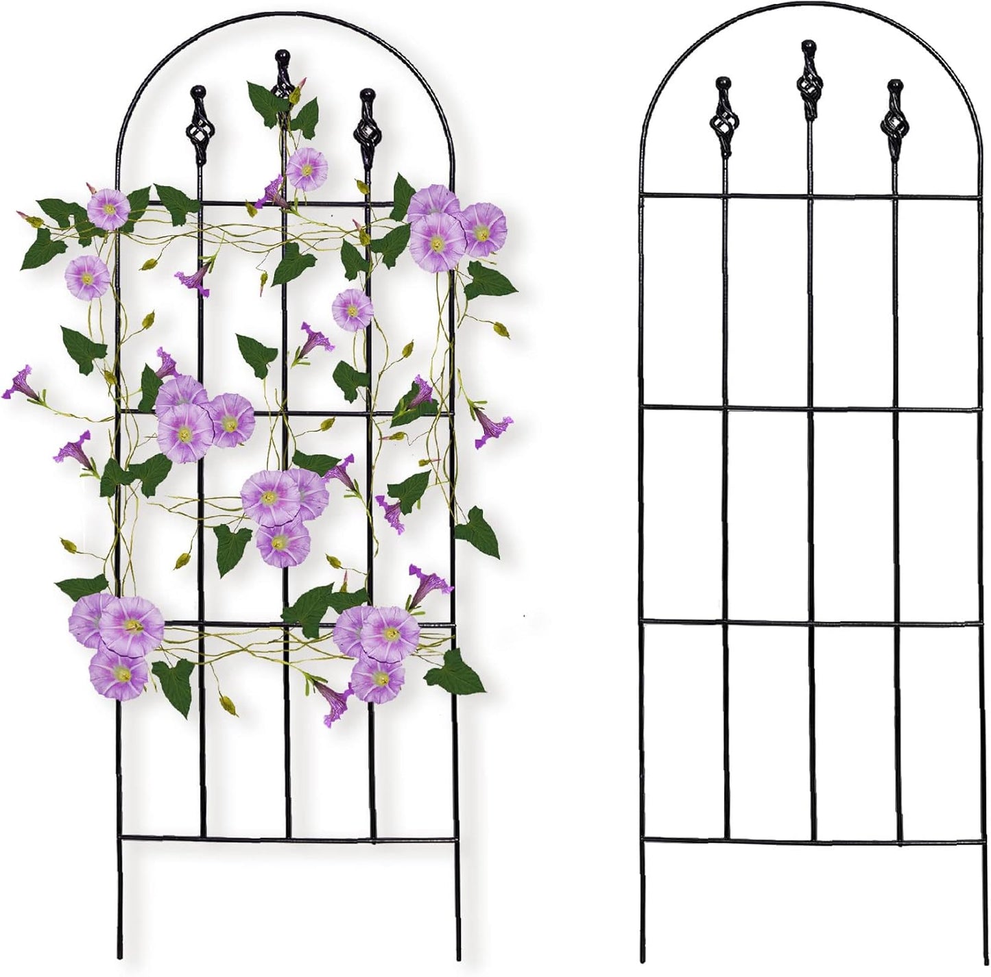 48" H x16 W Trellis,Black Garden Metal Vine Sturdy Trellises for Outdoor Climbing Plants Support Structures B (121cm) 2Pack