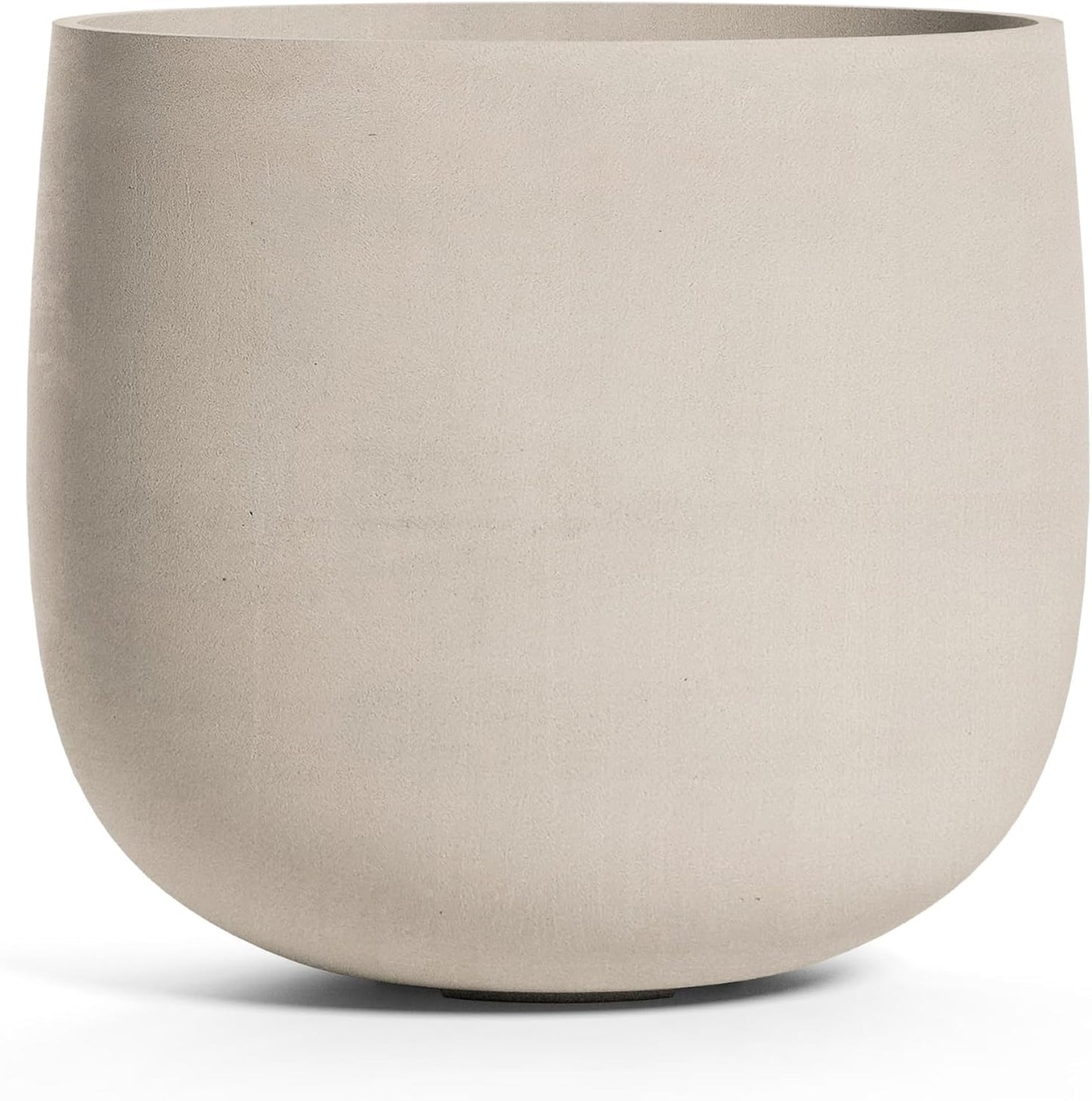 Mondo Large Planter – Sand Stone Finish – Fiberglass Indoor/Outdoor and Weather-Resistant Round Planter (19.7" D x 19.1" H Exterior, 18.5" D x 18.5" H Interior)