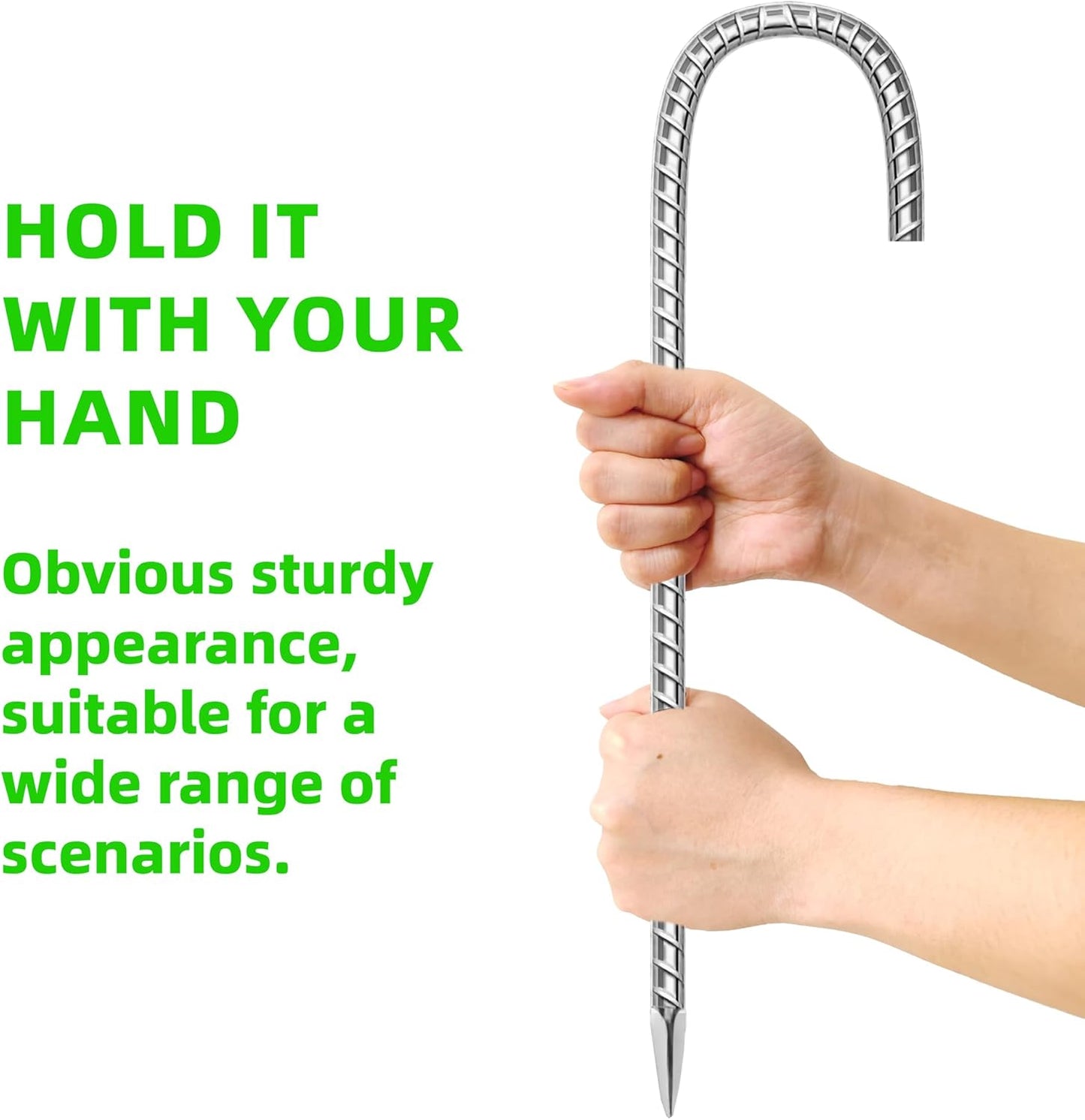 27 Pack Ground Garden Rebar Stakes Rebar 16 Inch Anti-Rust Galvanized Steel J Shape Hook Heavy Duty Ground Anchors for Tents, Position Kits,Fences, and Trampolines Landscape Fabric