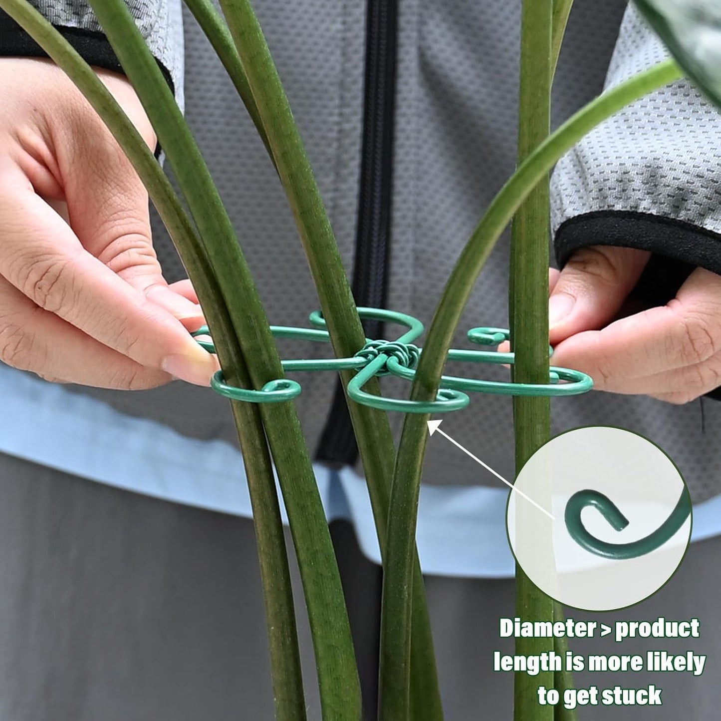 5PCS Monstera Plant Support Hook - 4.1 * 4.4IN, Durable Flexible Stabilizers for Indoor Plants, Metal Stem Supports and Leaf Holders, Easy Tool-Free Operation, Ideal for Fishbone Cactus Care