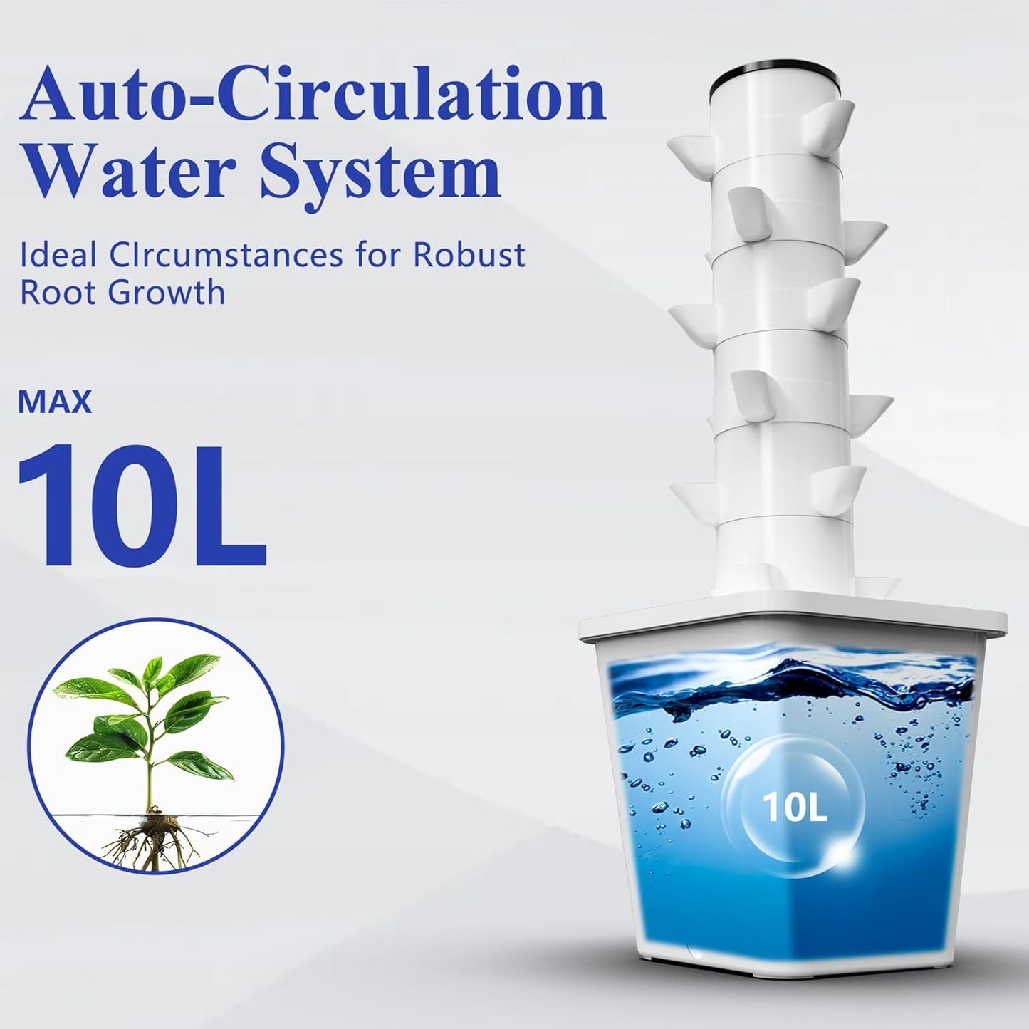 SJZX Hydroponics Growing System, 18 pods Vertical Small hydroponic Tower with LED Grow Light for Indoor Gardening, Classroom Growing Kit, Winter Germination Kits, Beginner-Friendly