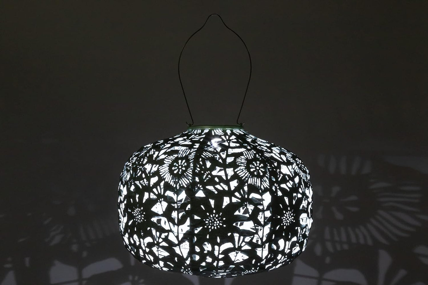 Allsop Soji Stella - Floral Punch - Square Sunflower - 11" Outdoor Solar Lantern - Sage