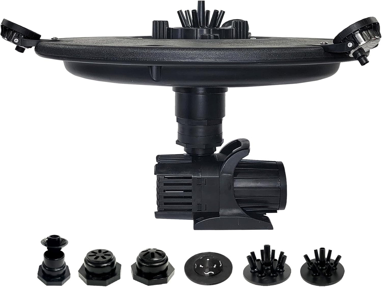 HALF OFF PONDS Floating Fountain – 1/3 HP Pond Aerator, 100' Cord – 5,200 GPH Water Pump – 9 Spray Patterns - White LED Lights – Energy-Efficient - for Ponds & Water Gardens