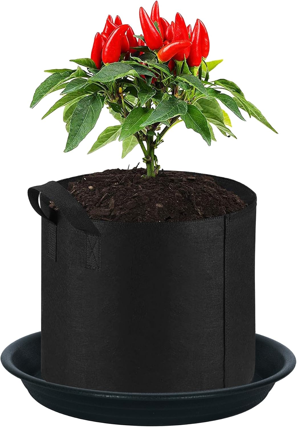 6 Pack Plant Saucer Drip Tray 11 12 inch, Pot Base for Plants Indoor, Plastic Flower Planter Saucers and Drip Trays for Outdoors, Heavy Durable Plant Plate Water Catcher (12", Black)