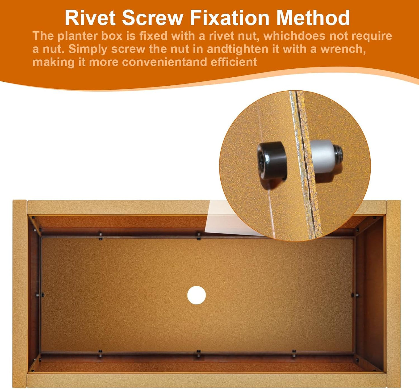 Corten Steel Planter Box 28"x12"x28", Metal Planter Spliced Flower Pot with Partitions, Outdoor & Indoor Large Rectangular Planter Box for Porch, Patio, Garden, Commercial Décor