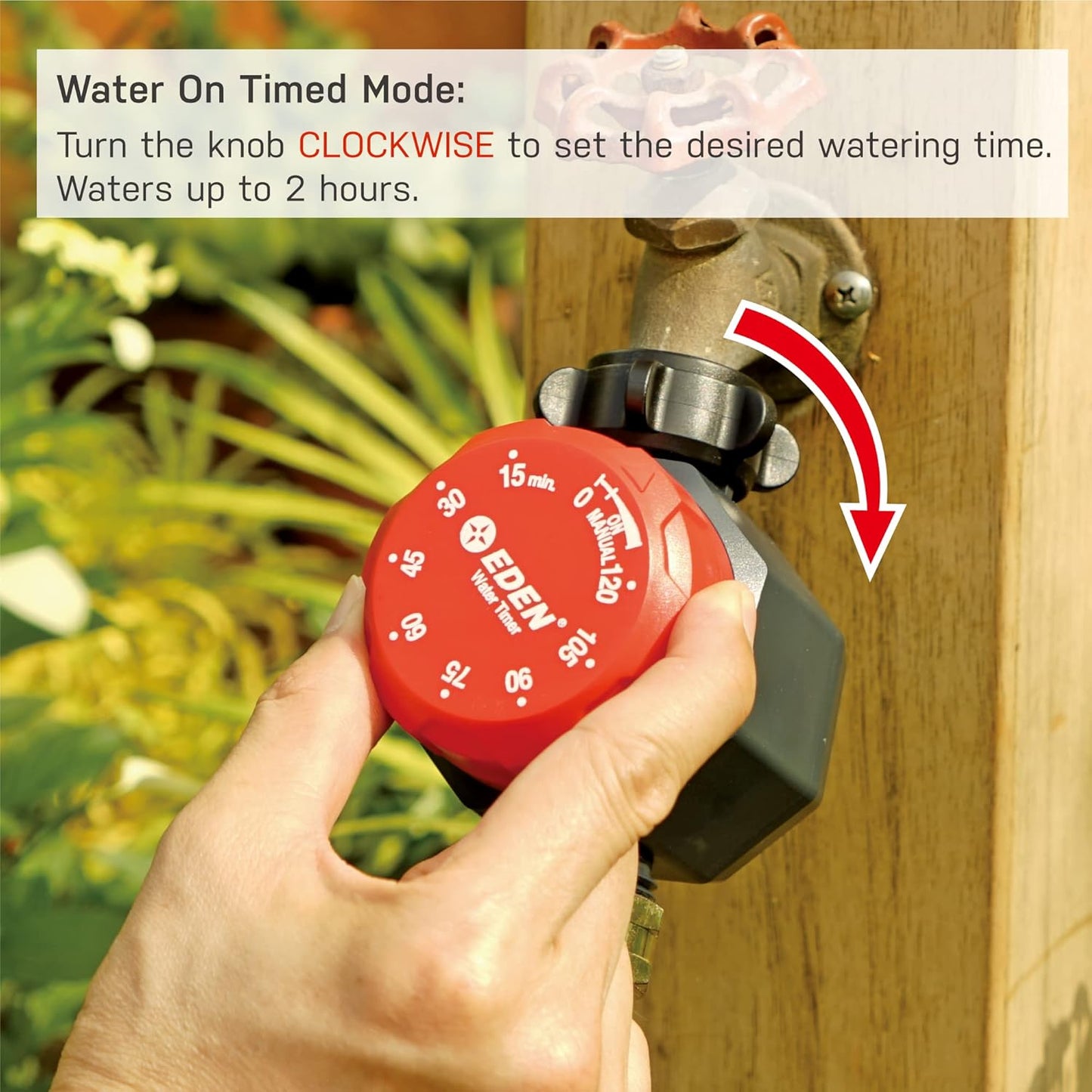 Eden Mechanical Watering Hose Timer for Lawn and Garden, 1-Zone Sprinkler Timer
