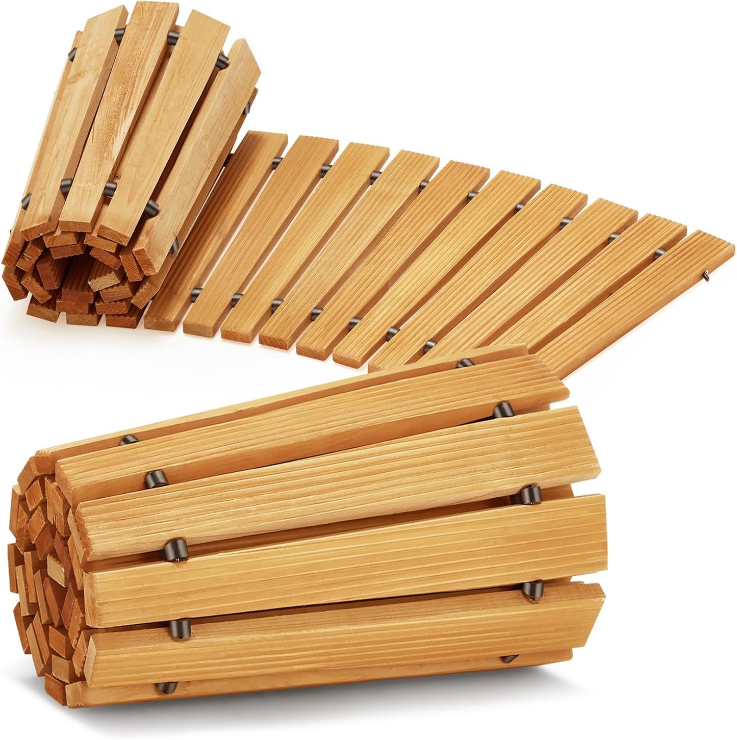 6FT Wooden Garden Pathway,Outdoor Roll Out Decorative Curved Walkway,Weather-Resistant Patio Path,Non-Slip Pavers Boardwalk for Garden, Backyard, Beach, Wedding Party Pathways