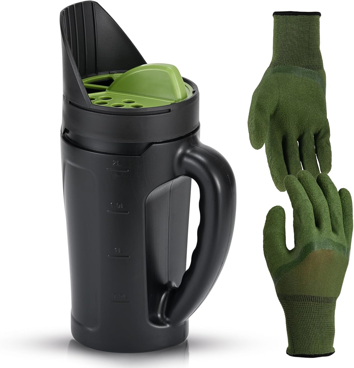 Seed Spreader Hand Held, Hand Spreader Lawn and Garden for Fertilizer Grass Seed Salt Ice Melt Earth Food, Seed Shaker with Multiple Adjustable Opening Sizes for All Purpose, Up to 80 Oz