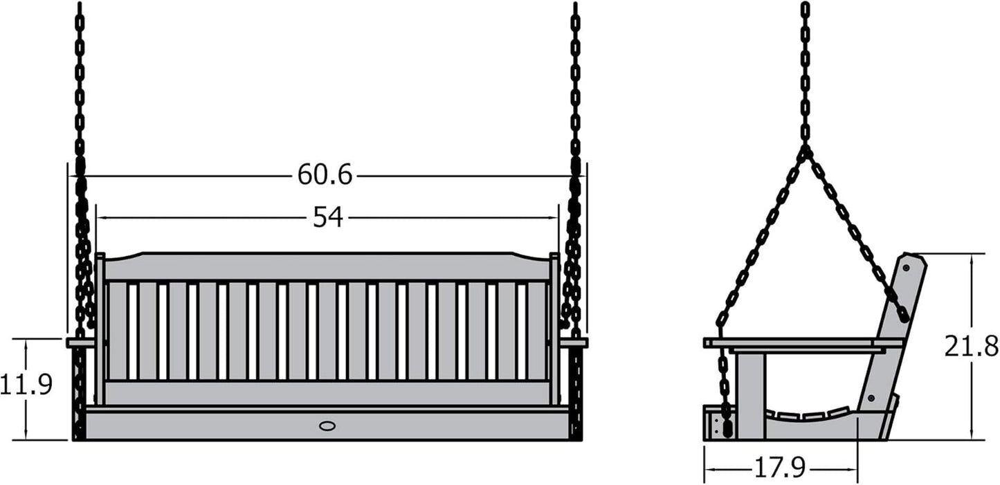 highwood AD-PORL1-NBE Lehigh Porch Swing, 5 Feet, Nantucket Blue