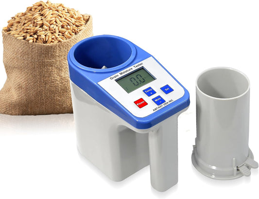Grain Moisture Meter High Precision Grain Moisture Tester with Temperature Compensation and Data Storage Seed Moisture Meter for 16 Grains including Wheat, Corn, Coffee and More