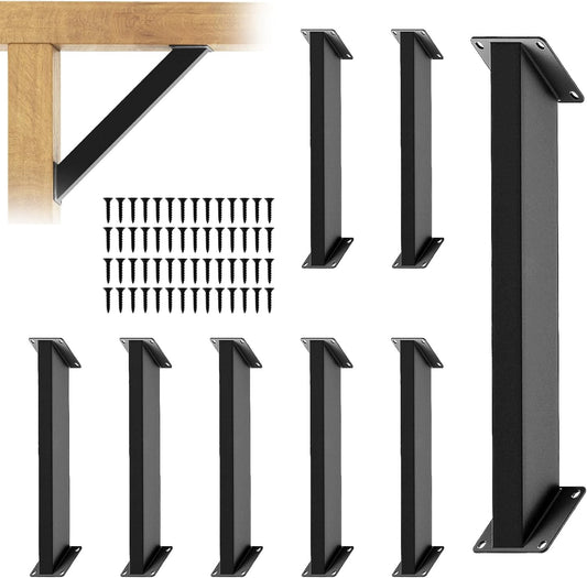 45 Degree Angle Support Brackets, 45° Heavy Duty Connector Brace Bracket Kit for Wooden Structures Support for Gazebos, Tree Houses, Cabins and Patios DIY Kit (8pcs)