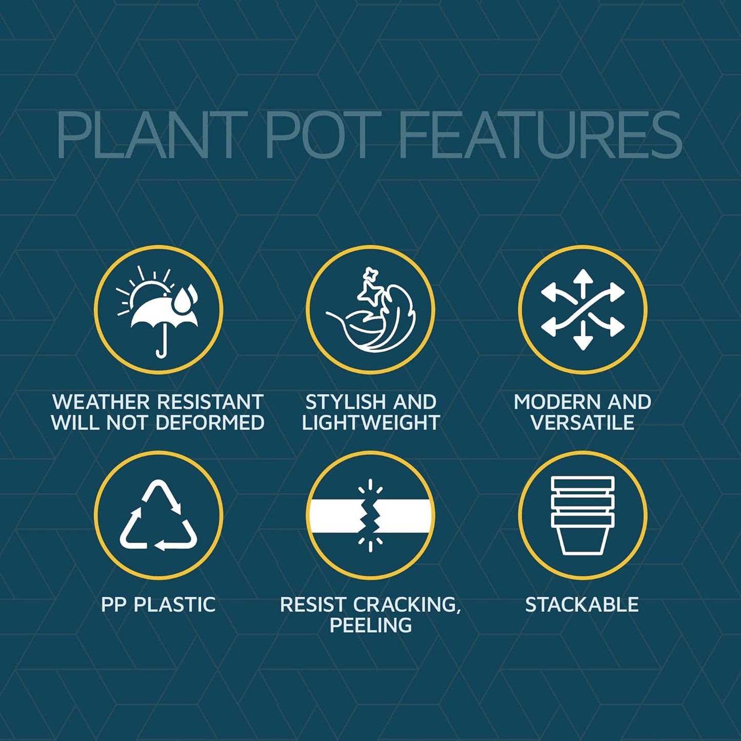 Gray 6-Inch Plant Pots with Drainage & Saucers 24 Pack, Indoor & Outdoor Planters for Houseplants, Herbs, and Flowers, Durable & Weatherproof Material, Stackable, Lightweight, Minimalist Design