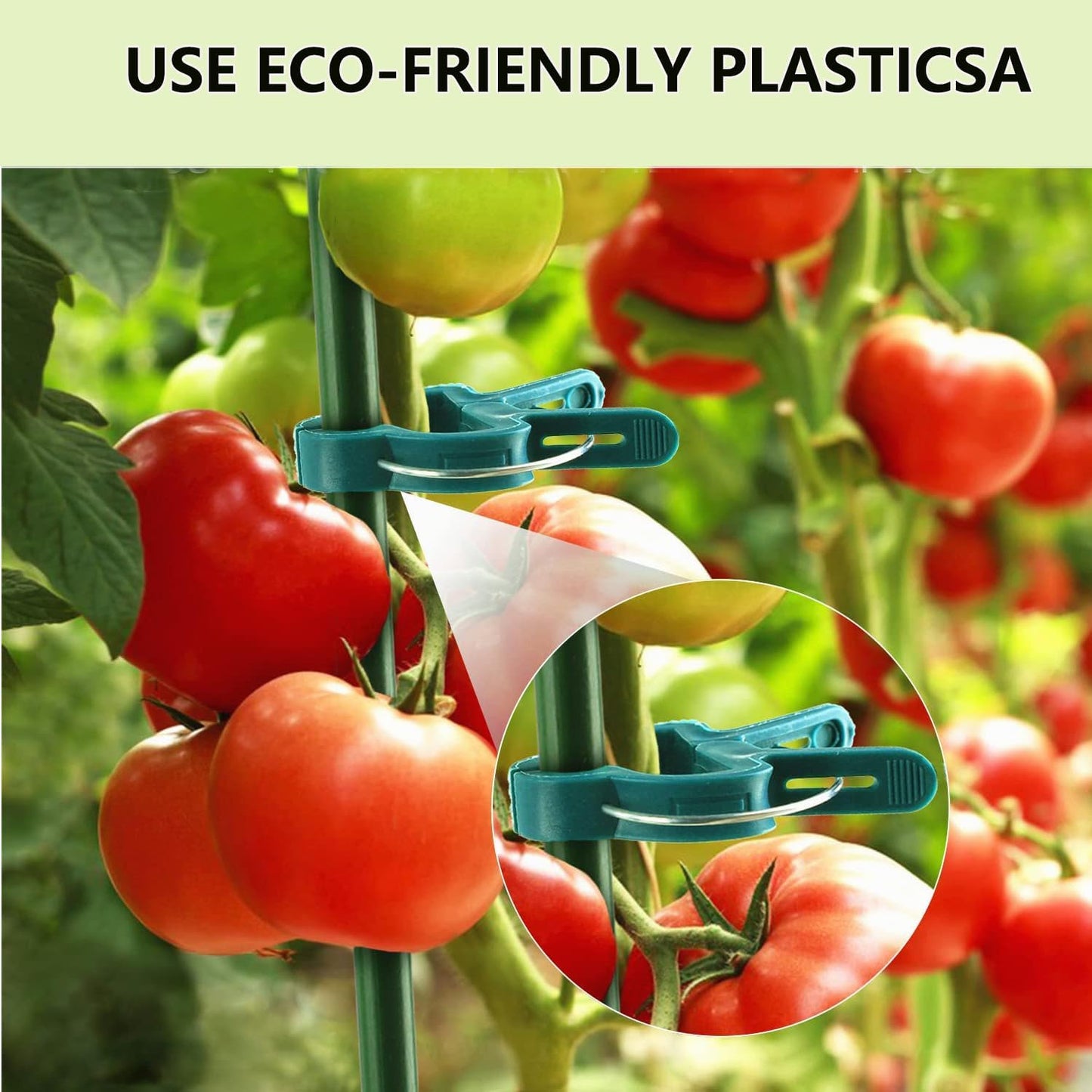 60 Garden Plant Clamps,Plant Support Clamps Hold Plant Stems,for Multi-Purpose Plants Rattan Clamps Rose,Sturdy Cucumber Orchid Clamps Plant Support Adjustable Clamps Green (Small 60Pcs)