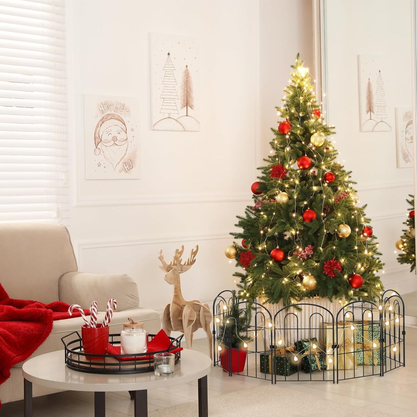 20 Pack Decorative Garden Fence Outdoor - 24in H x 22ft L Rust-Proof Coated Wrought-Iron Panels, Foldable Landscape Border for Patio Flower Beds, Animal Barrier & Yard Decor