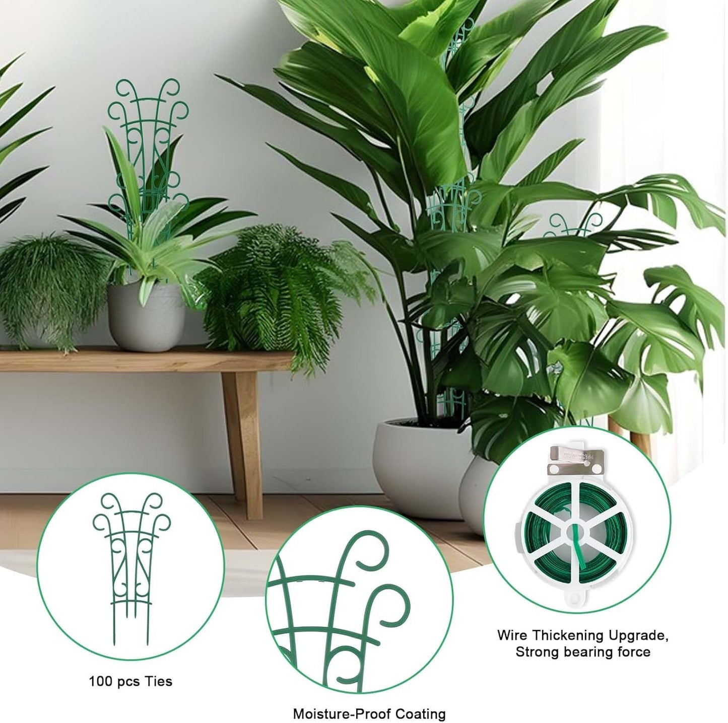 Indoor Plant Trellis for Climbing Plants, 8 Pack Garden Trellis for Potted Plants Stackable Plant Trellis Plant Stakes for Indoor Plants Accessories Flower Plant Support