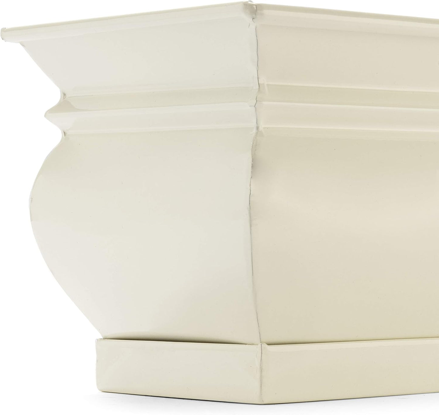 H Potter Herb Pots Indoor Planters with Drainage and Tray White Succulent Planter Window Sill Box Large Rectangular Outdoor Kitchen Flower Pot Garden Succulents Plants Ivory (2)