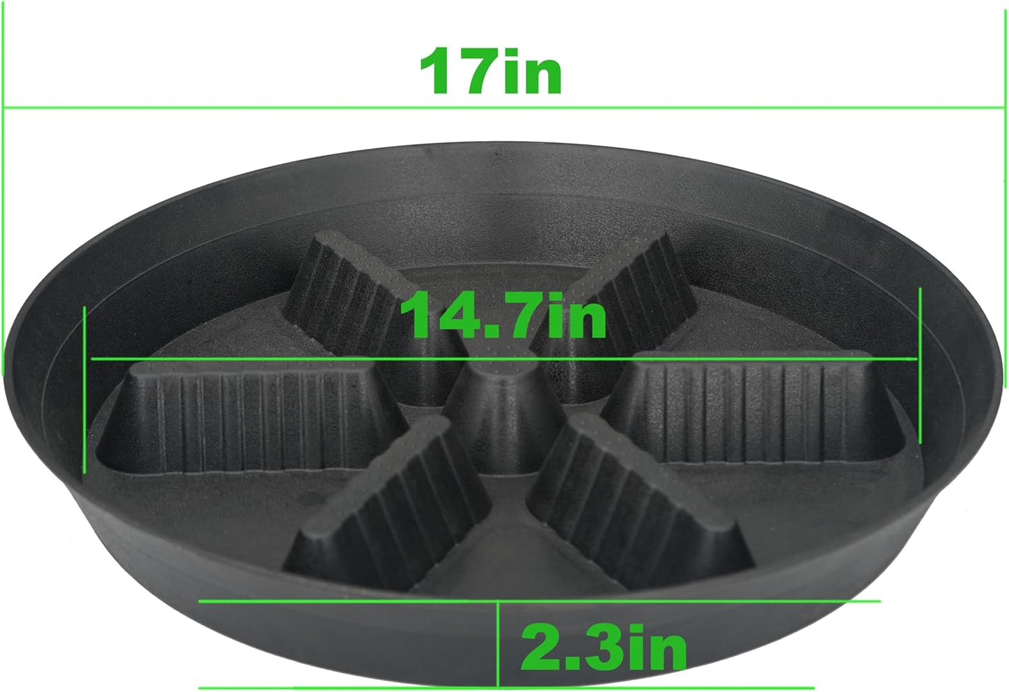 2 Pack Plant Saucer 17 inch 2 Pack, Raised Middle Plant Trays for Pots, Large Plastic Plant Saucers for Indoors, Water Tray for Plants,Drip Trays Plant Stand Water Catcher Tray, Pot Saucers for Plants