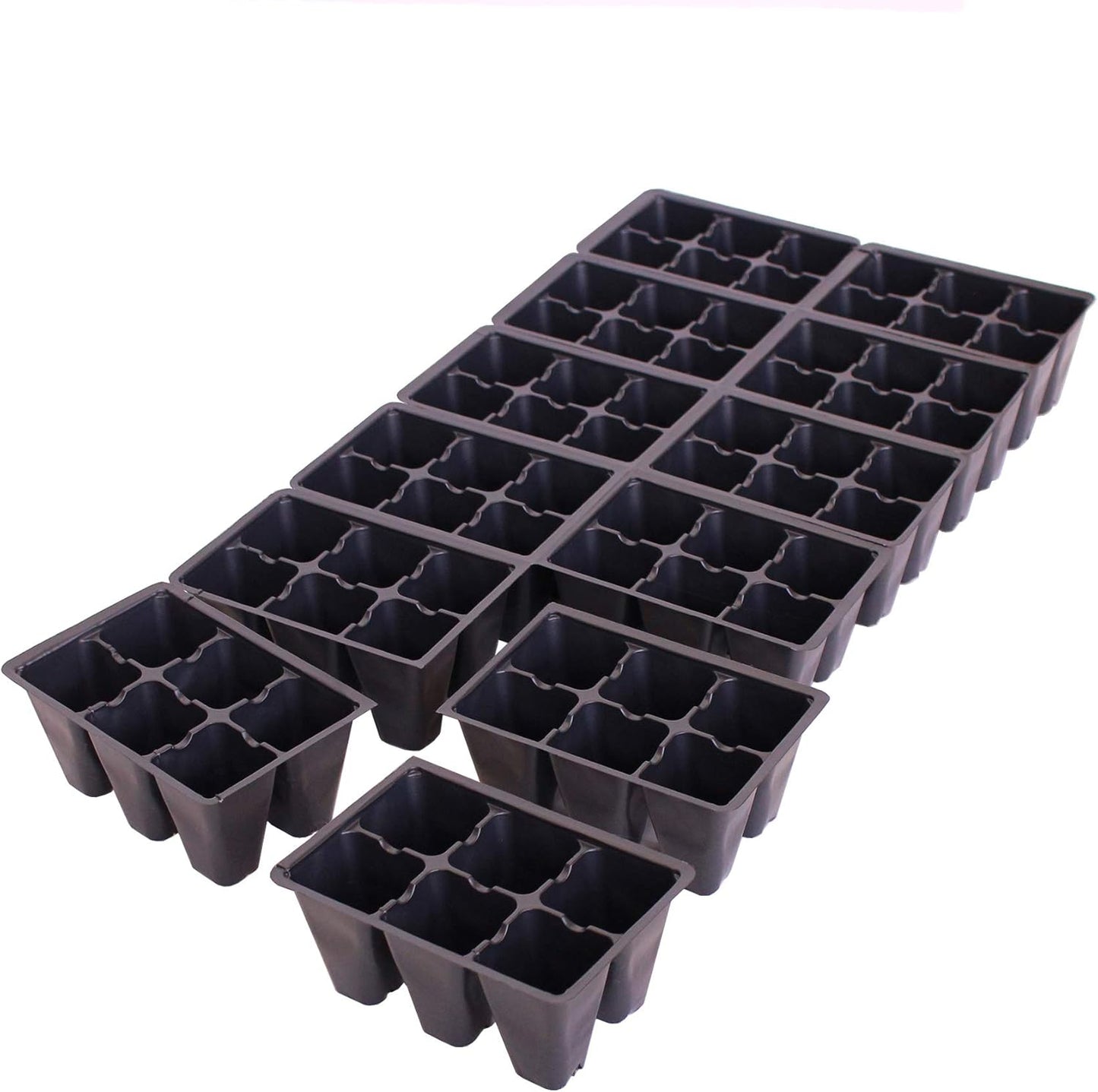 Handy Pantry Black Plastic Garden Tray Inserts – 50 Sheets, 72 Planting Pot Cells Each – 2x3 Nested x12 Configuration – Ideal for Nursery, Greenhouse, Seed Starting, and Vegetable Gardening