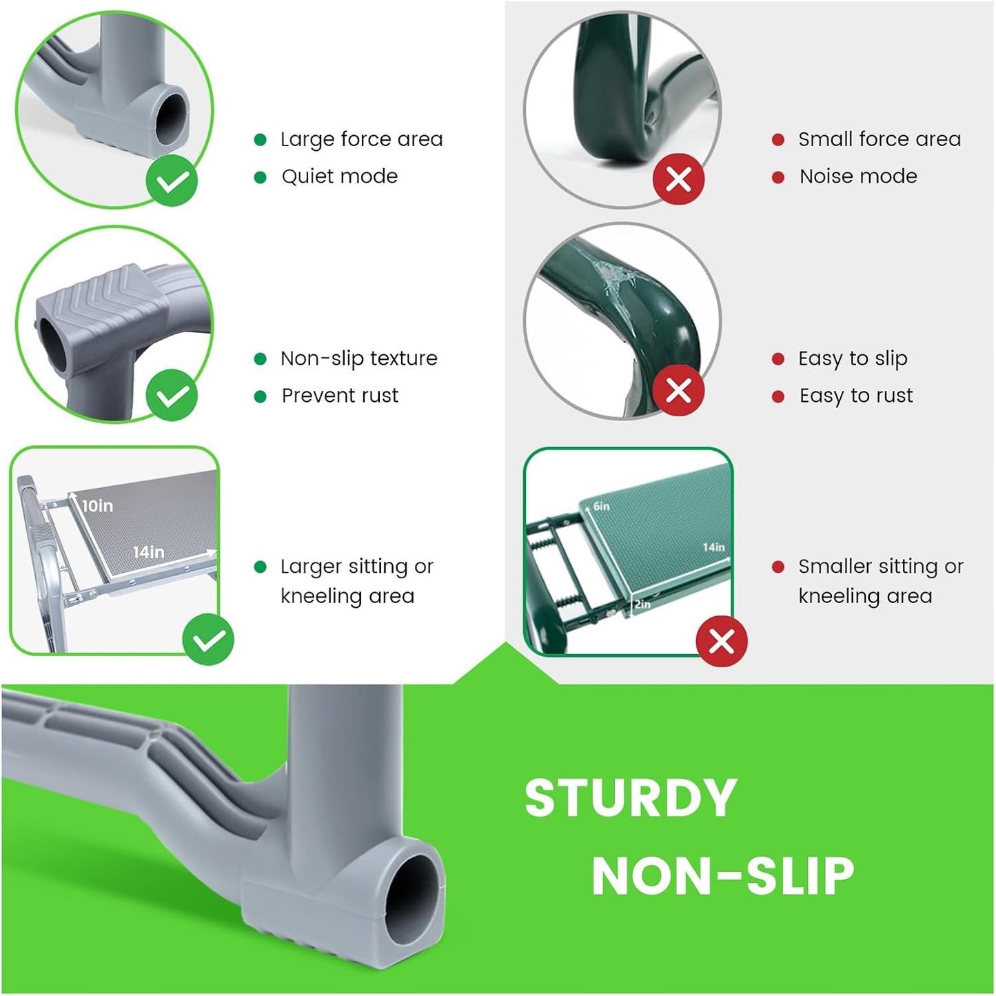 Upgraded Kneeler and Seat - Thicken & Widen Soft Kneeling Pad, Heavy Duty Gardening Stool with 2 Tool Bags & 4 Garden Tools, Gifts for Women, Men & Seniors