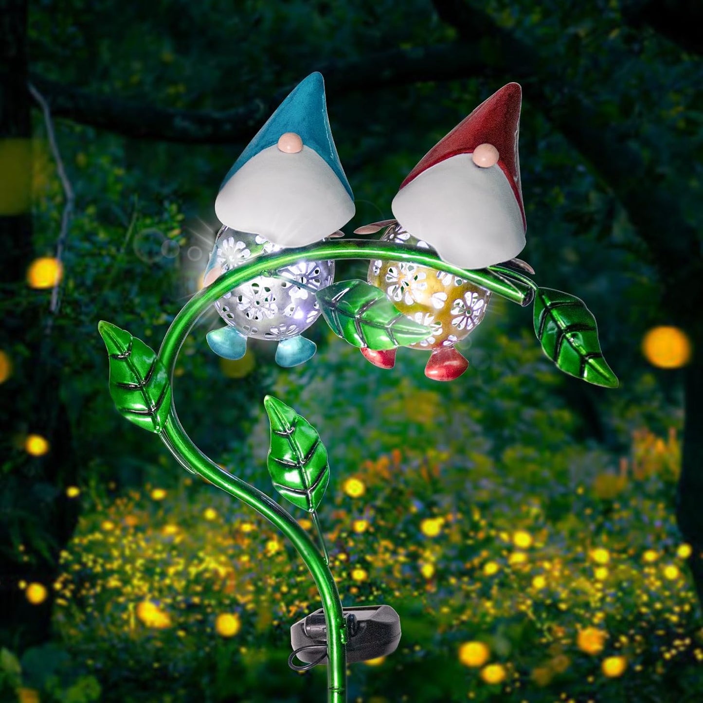 Bshine Outdoor Solar Garden Decor Fairy Man Light, Waterproof LED Metal Stake Yard Art for Backyard, Pathway, Lawn Ornaments, Gift for Mom