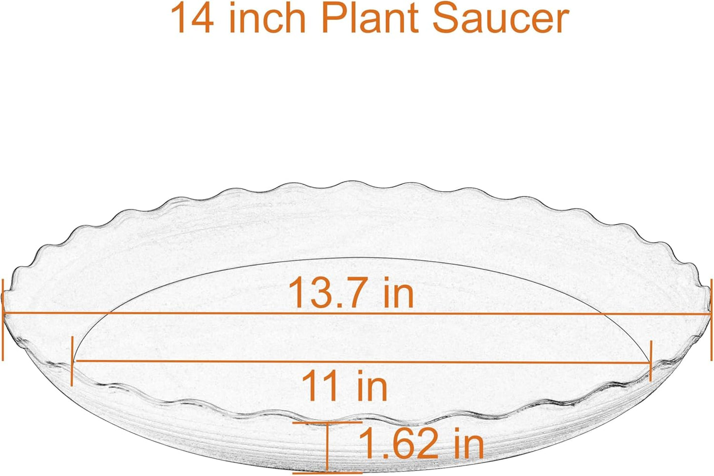 2 Pack of 14 inch Plant Saucer Plant Tray, Plastic Plant Saucer, Heavy Duty Plant Tray for Pots, Plant Saucers for Indoors Planter, Garden Water Plate Bowls for Gallon Grow Bags (Brown)