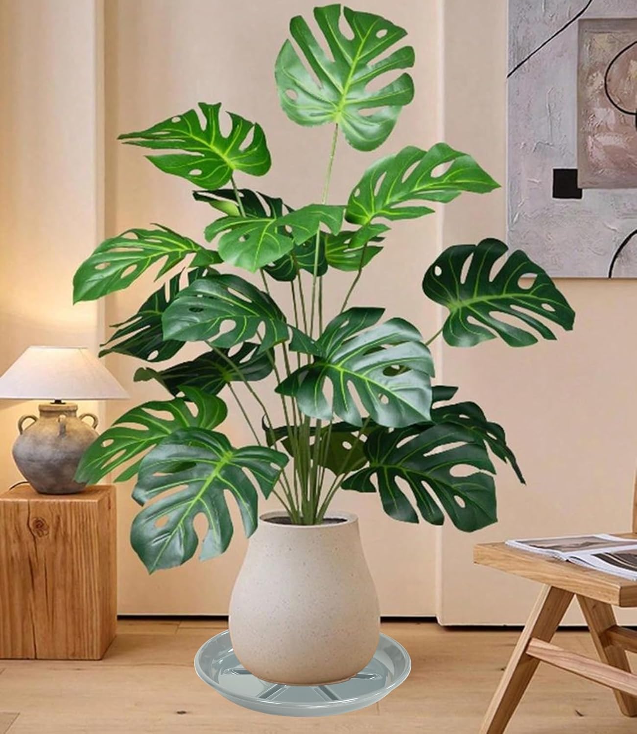 6 Pack of Plant Saucer 12 inch, Plant Trays for Indoors No Holes, Plant Drip Trays for Indoors Outdoor, Plant Water Tray for Planters, Gray