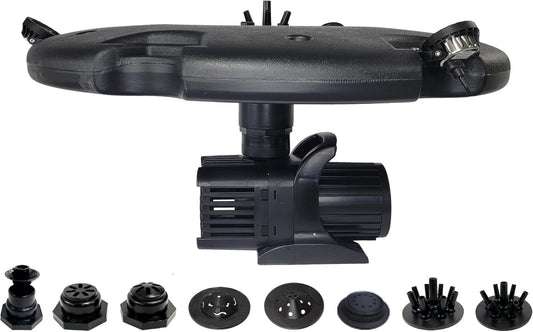 HALF OFF PONDS Floating Fountain – 1.75 HP Pond Aerator with 200' Cord – 14,800 GPH Water Pump –11 Spray Patterns - Energy-Efficient - White LED Lights - for Large Ponds, Lakes & Water Gardens