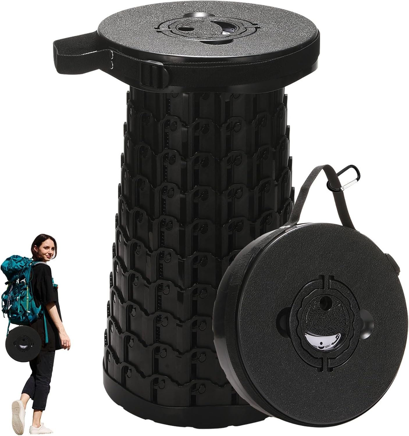 18-inch Heavy Duty Collapsible Stool - 800 lbs Capacity, 2.6 lbs Lightweight Portable Folding Stool for Camping, Travel, Music Festivals and Other Outdoor Events