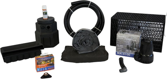 HALF OFF PONDS Pond Free Cascade 4100 Waterfall Kit with MatrixBlox, 10' x 25' EPDM Liner and 4,100 GPH Pump - PMDPB6