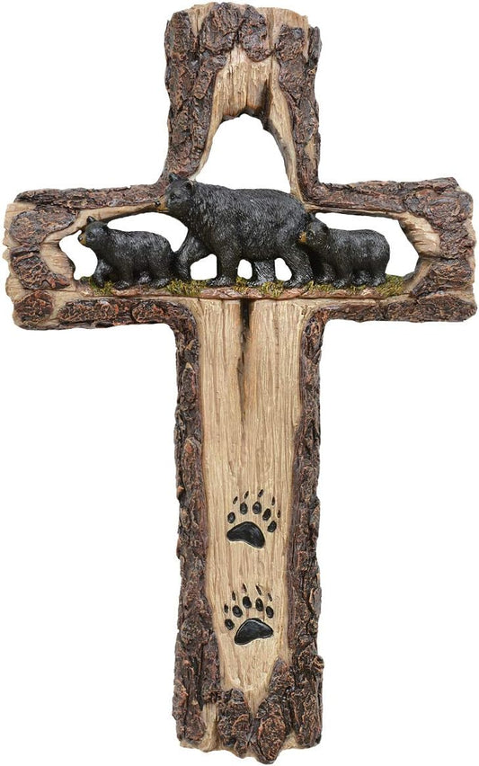 Black Forest Décor Bear Family Wall Cross
