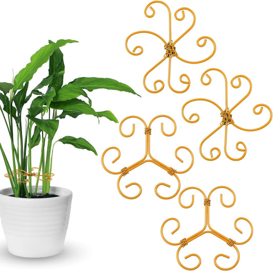 4-Pack Plant Stem Support, Plant Stabilizer for Indoor Plants, Monstera Plant Support System, Plant Stem Holder for Fixing Green Plants and Vines (A+B)