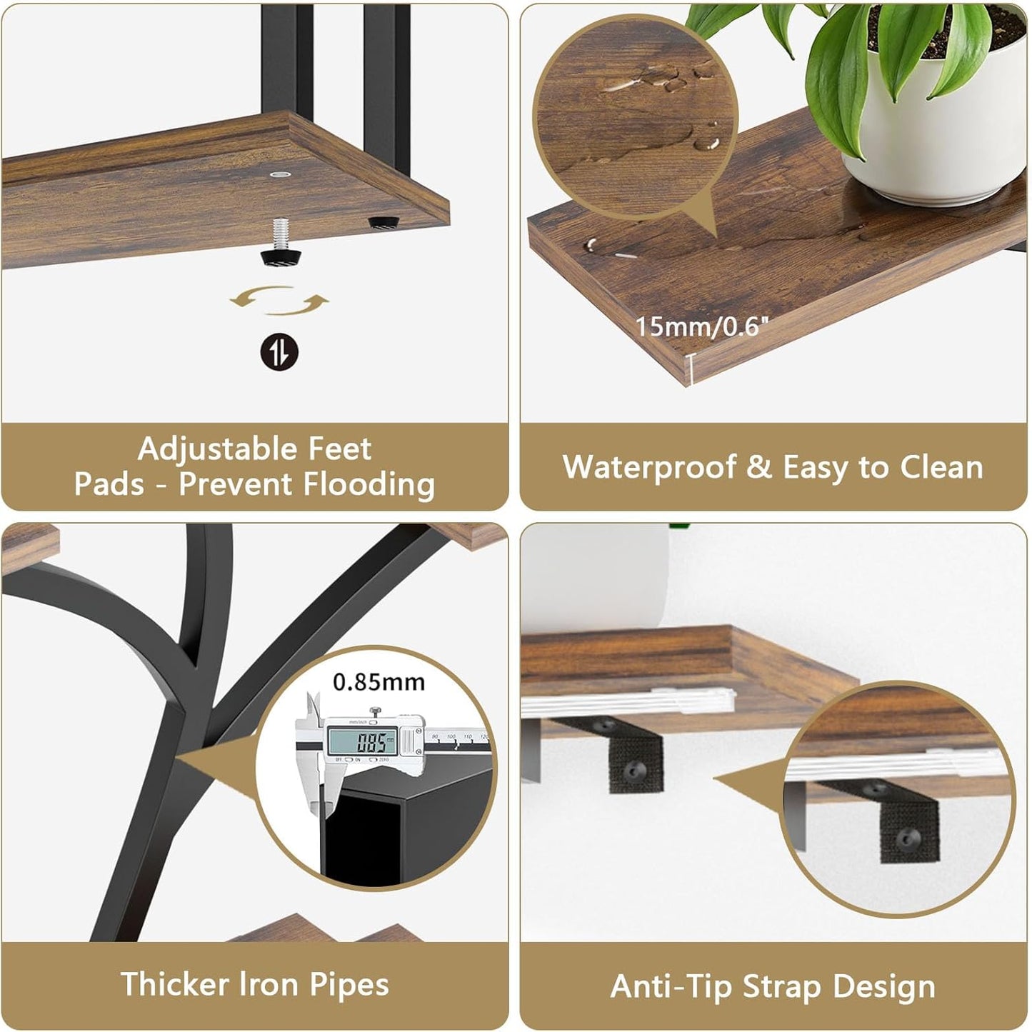 Plant Stand Indoor with Grow Lights - 10 Tiered Indoor Plant Shelf, 65" Corner Plant Stands for Indoor Plants, Tree Shaped Plant Rack for Multiple Plants, Metal Flower Display for Home, Balcony, Patio