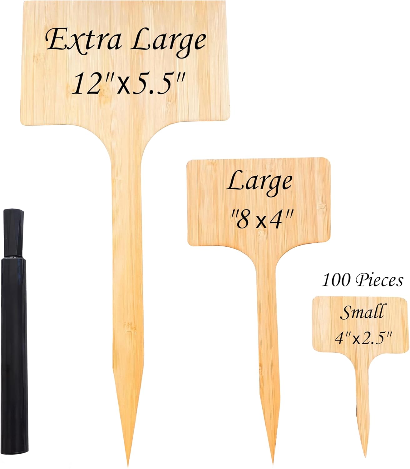 100 Pack 4.5 Inch Tall Plant Labels Garden Markers Plant Name Tags for Flowers, Herbs, Vegatables, Seeds, Bulbs Easy to See Writing Area with Full Size Marker