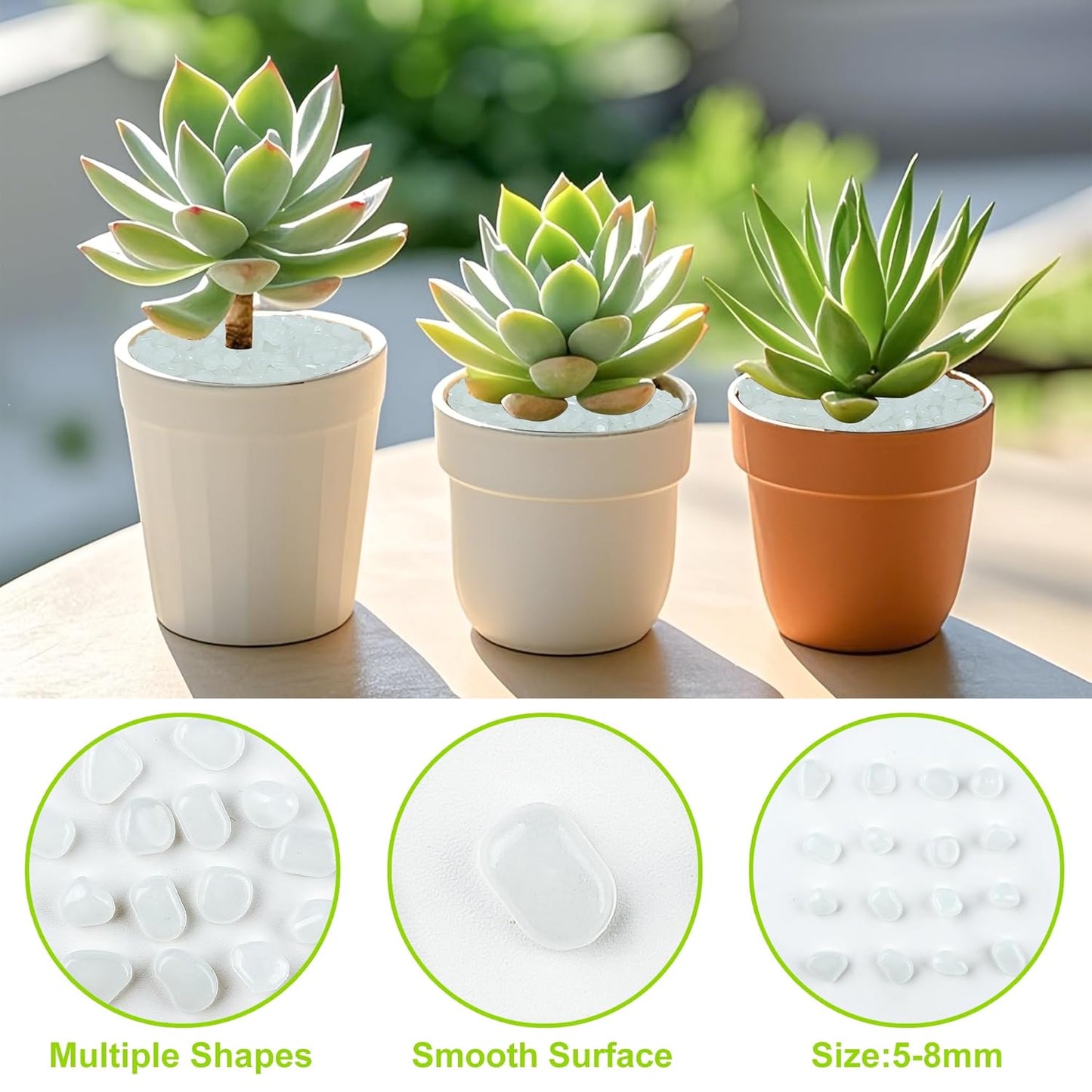 800pcs 5-8mm White Glow in The Dark Garden Pebbles Stones 5-8mm Luminous Stones Glow in The Dark Rocks Outdoor Glow Pebbles Aquarium Rocks for Garden Path Walkway Yard Fish Tank Plant Pots