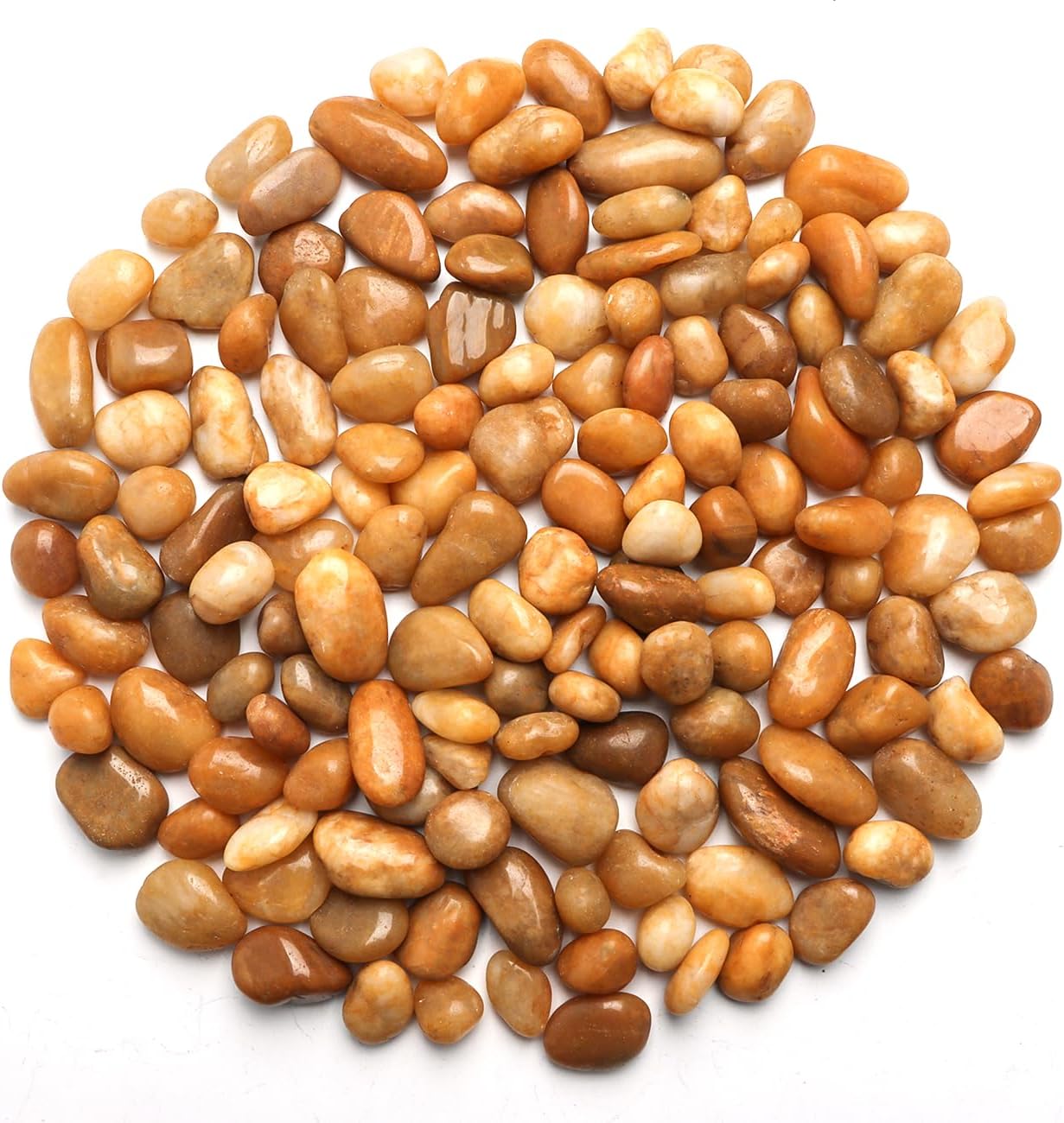 1 Pack 5 Lbs Random Color River Rocks for Plants,0.8-1.5 Inch Decorative Ornamental Pebbels, High Polished Stones for Garden Landscaping, Smooth Gravel Filler, Succulents, Fish Tank, Yellow/White