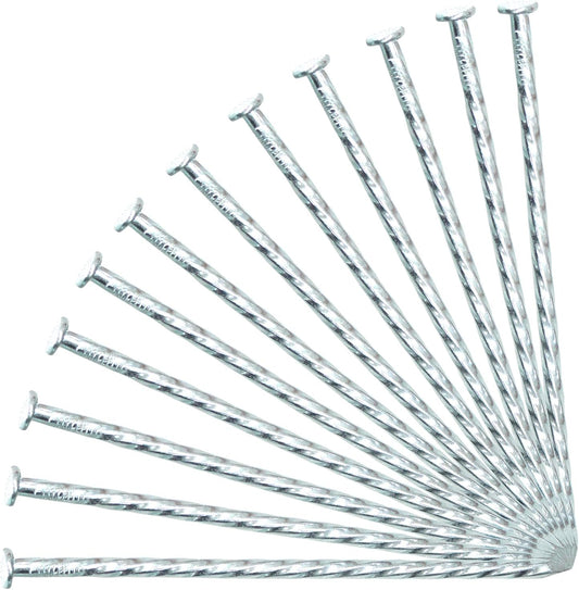 6-Inch Landscape Stakes Spiral Galvanized Landscape Spikes for Weed Barrier, Carpentry, Tent (150)