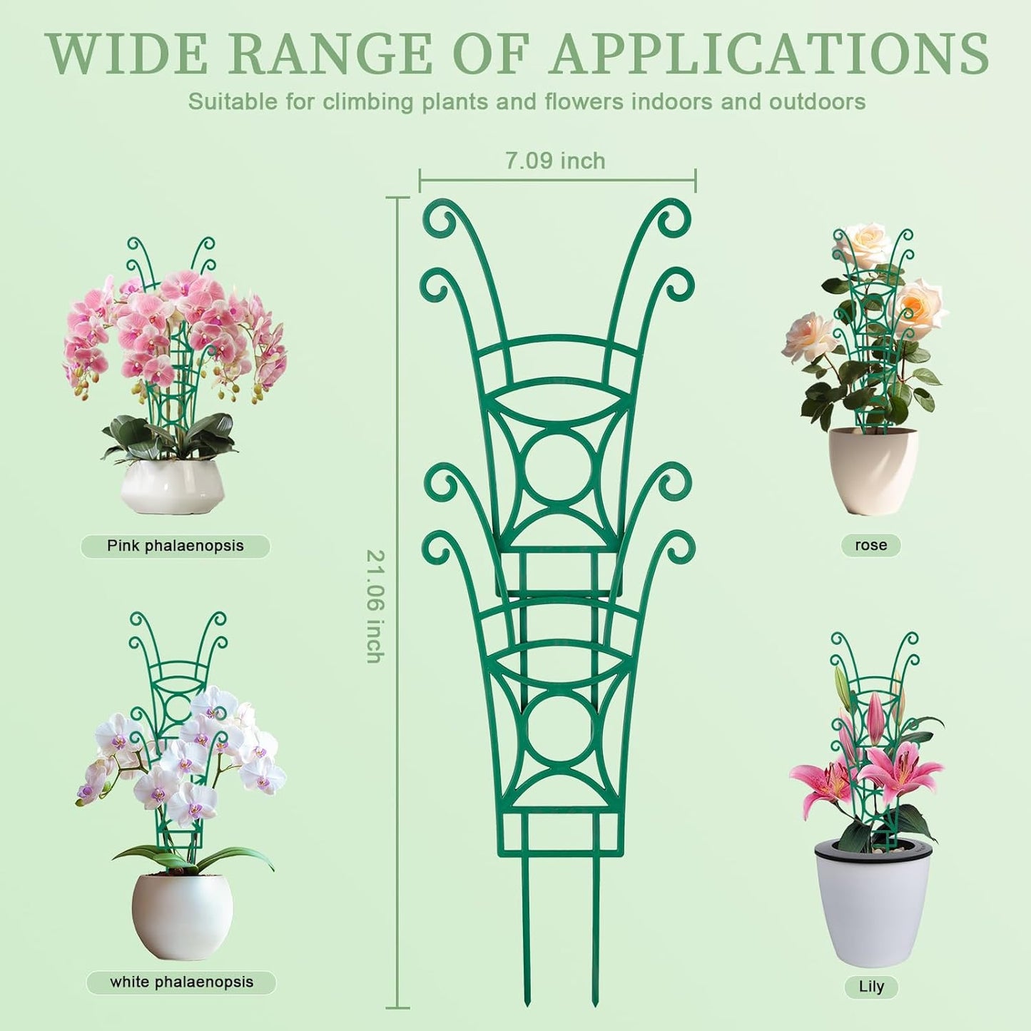 8 Pack Trellis for Potted Plants, Stackable Indoor Plant Trellis for Climbing Plants, Garden Trellis Outdoor for Flower Vine Lvy Hoya Houseplants Plant Support