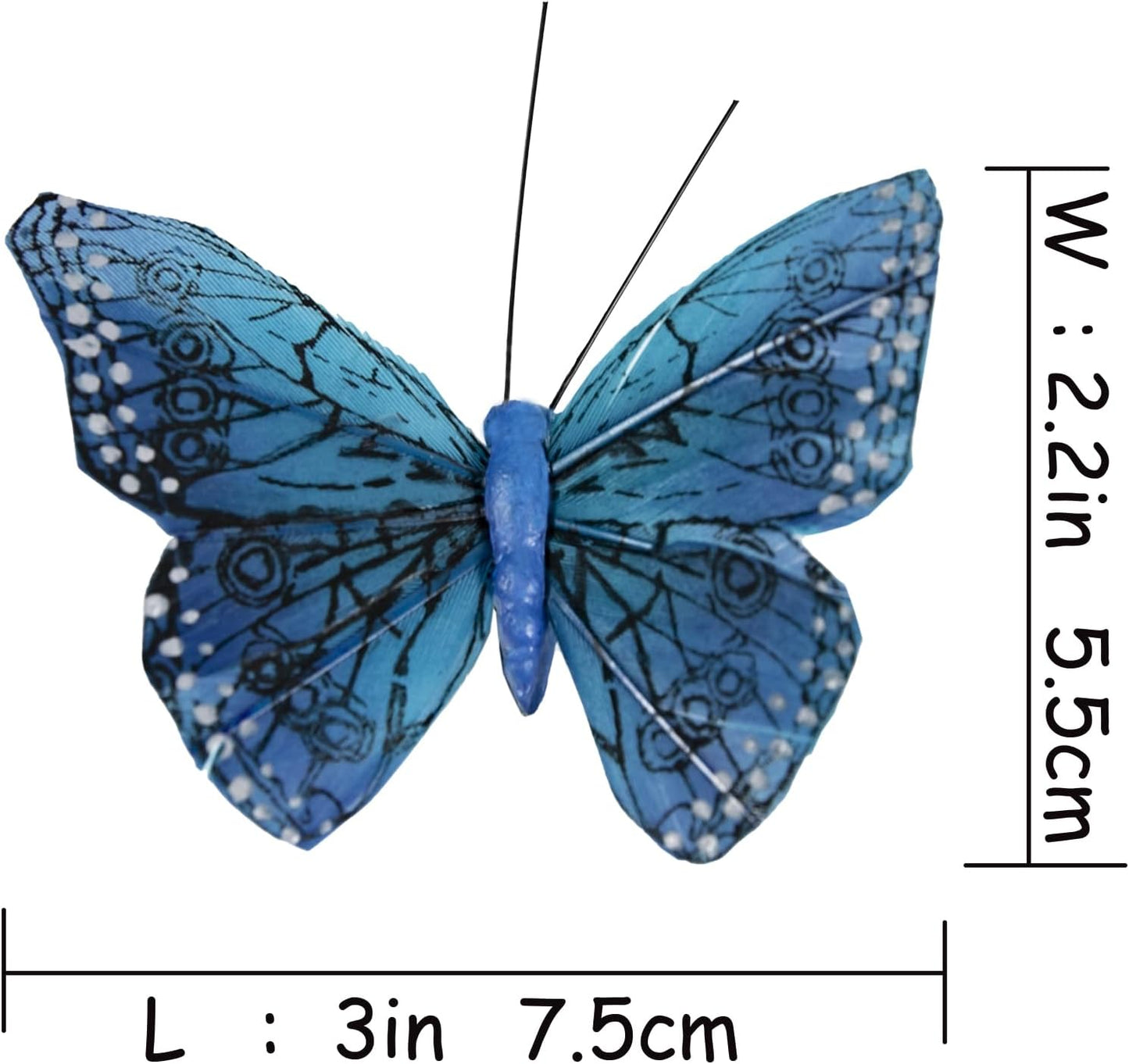 Cartanfill-Vibrant Multi-Colored Butterfly Clips, Set of 12 Decorations for Parties, Weddings and Home Decor