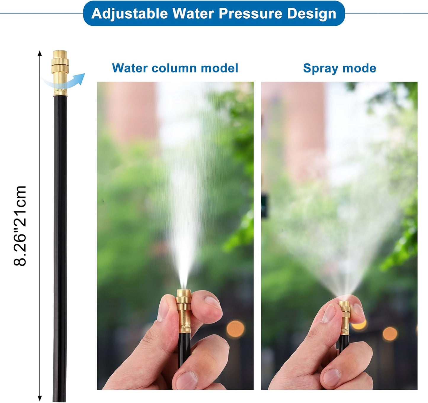 Mornajina Automatic Drip Irrigation Kits Garden Irrigation System, Includes 66FT 5/16 inch Irrigation Tubing Hose & 20Pcs 360° Bending Dropper Atomizing Mist Nozzles Tee for Garden Watering System