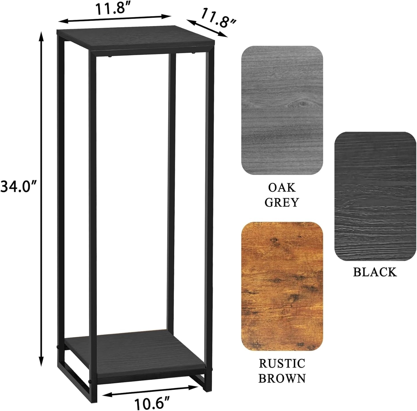 34" Tall Plant Stand Indoor, 2-Tier Modern Plant Shelf, Corner Flower Pot Holder Organizer for Living Room Balcony Patio Garden (Black)