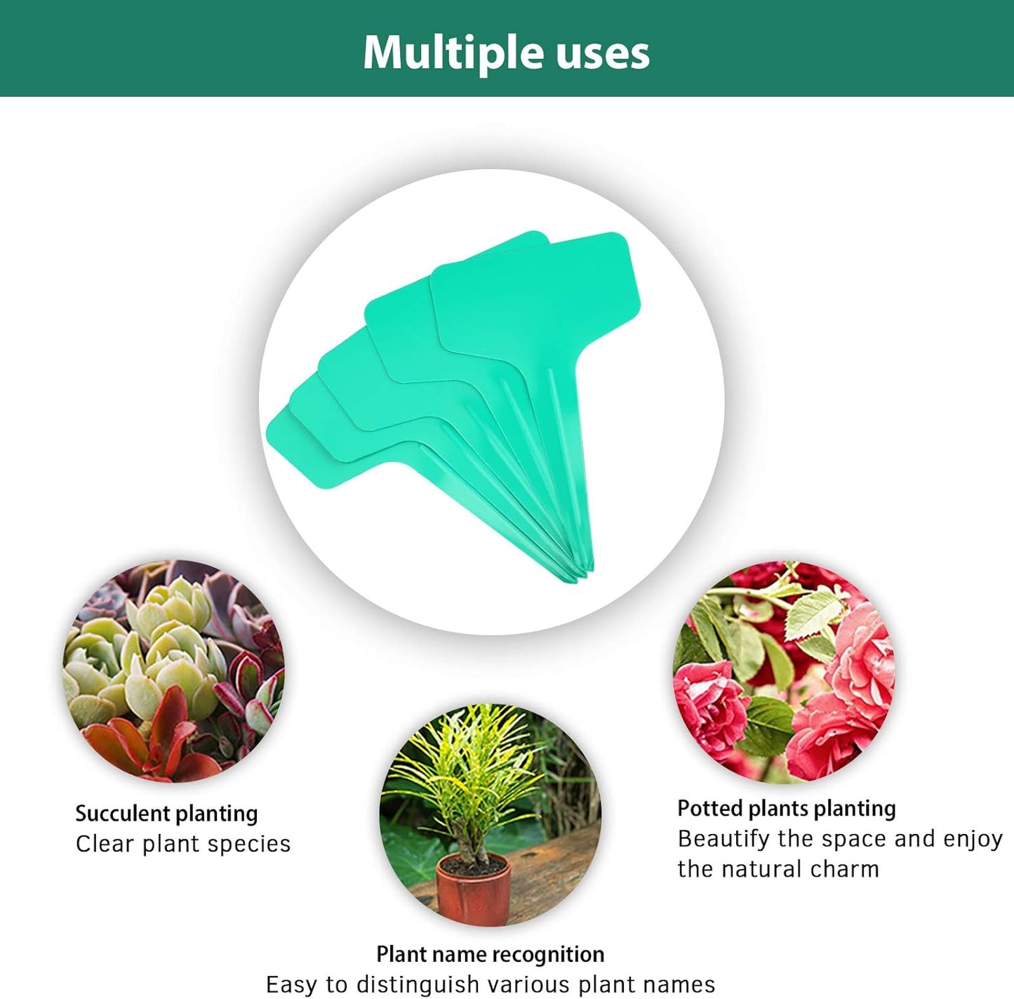 Green Plant labels,100 Pcs 6 x10cm Plastic Plant T-Type Tags Nursery Garden Labels